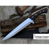 SKINNING KNIFE / 13 inches long Blade Hunting knife / Hand forged knife / Made from Leaf spring of truck / Tempered / Sharpen/ Ready to use