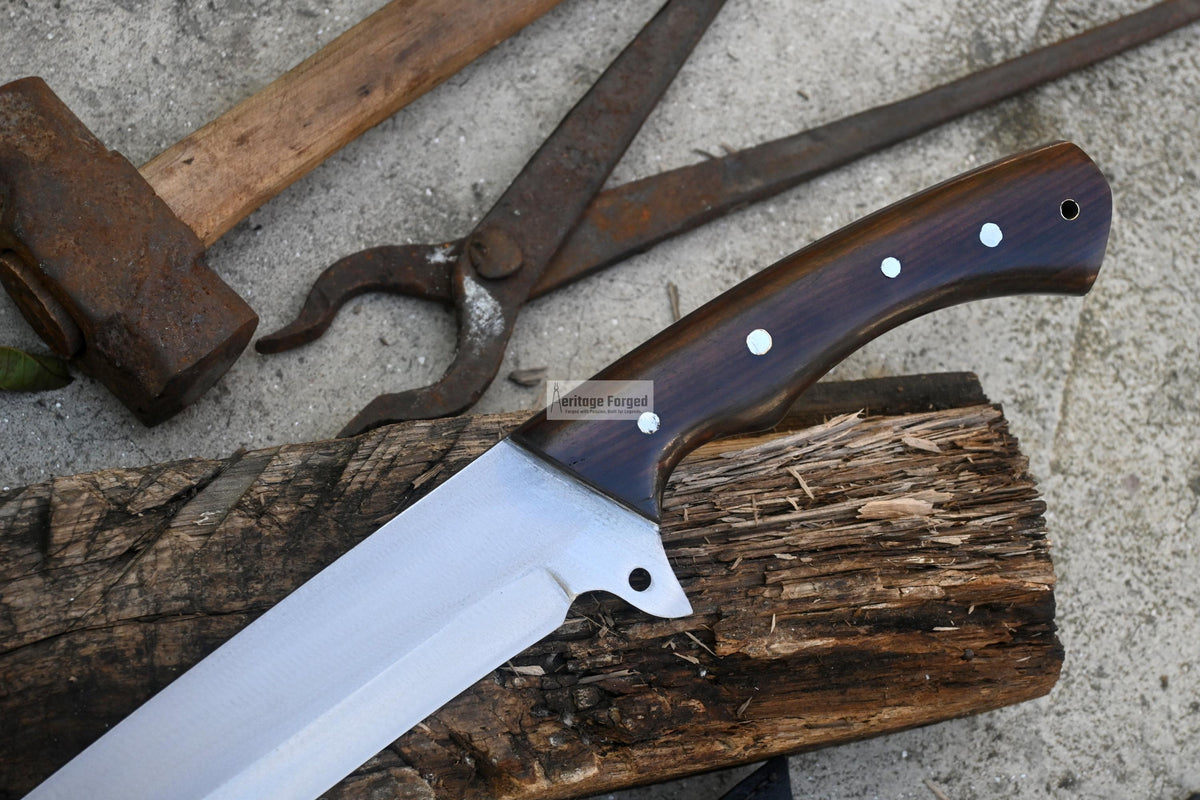 SKINNING KNIFE / 13 inches long Blade Hunting knife / Hand forged knife / Made from Leaf spring of truck / Tempered / Sharpen/ Ready to use