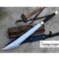 TANTO MACHETE / Large Jungle Machete/20 inches Long Blade Heavy duties machete/ Full tang/ Leaf spring of truck/ Tempered/Sharpen/Working