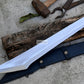 TANTO MACHETE / Large Jungle Machete/20 inches Long Blade Heavy duties machete/ Full tang/ Leaf spring of truck/ Tempered/Sharpen/Working