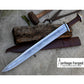 VIKING SWORD/21 inches Long Blade hand Made Sword/Leaf spring of truck/Rosewood Handle/Sharpen/Tempered/Flower pattern etched sword