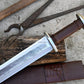 VIKING SWORD/21 inches Long Blade hand Made Sword/Leaf spring of truck/Rosewood Handle/Sharpen/Tempered/Flower pattern etched sword