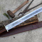 VIKING SWORD/21 inches Long Blade hand Made Sword/Leaf spring of truck/Rosewood Handle/Sharpen/Tempered/Flower pattern etched sword
