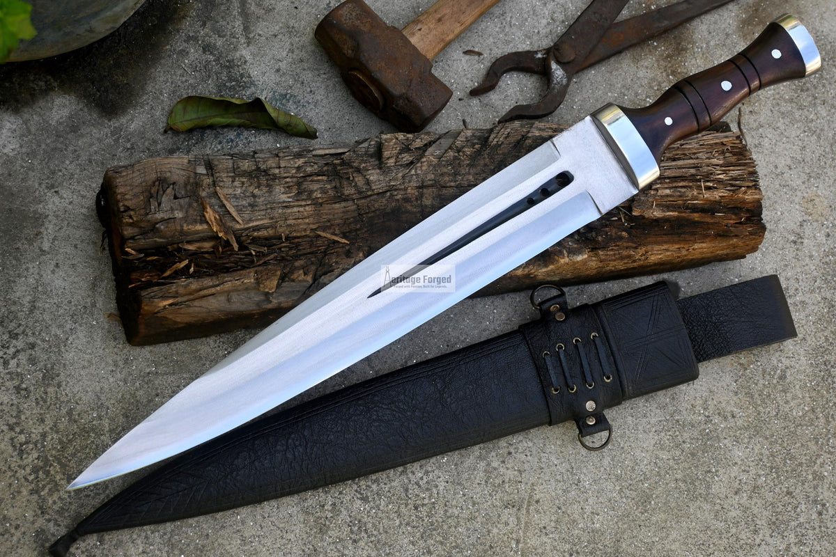 SCOTTISH DIRK/16 inches Long Modern dirk knife /Leaf spring of truck/Rosewood Handle/Sharpen/Tempered/Ready to use/knife/knives