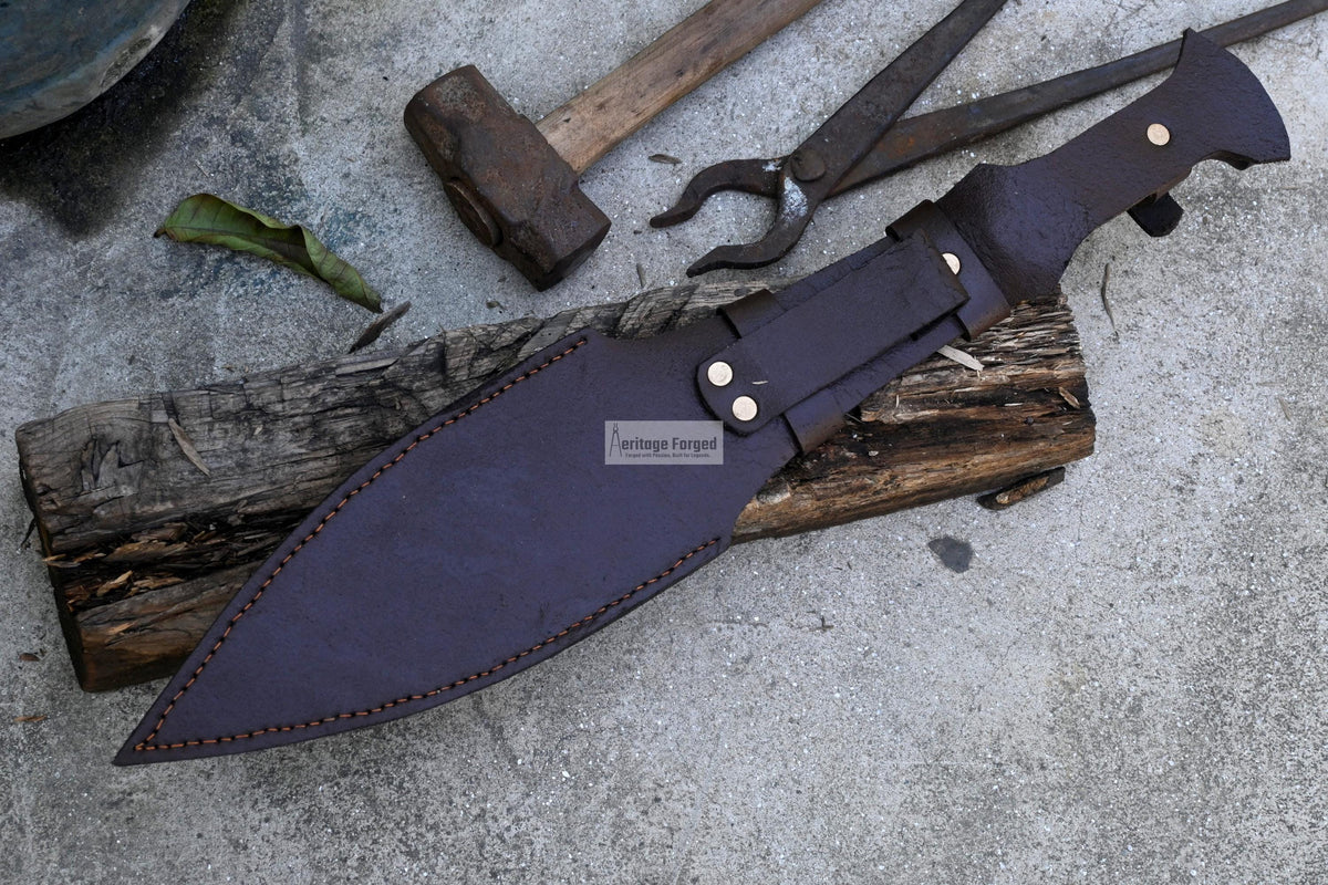 LEAF DAGGER/14 inches Long Blade hand forged Dagger/Leaf spring of truck/Rosewood Handle/Sharpen/Tempered/Ready to use/knife/knives