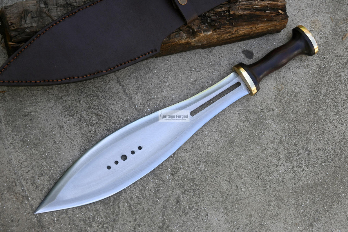 LEAF DAGGER/14 inches Long Blade hand forged Dagger/Leaf spring of truck/Rosewood Handle/Sharpen/Tempered/Ready to use/knife/knives