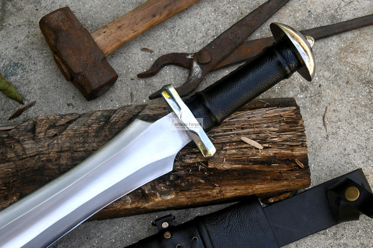 SHORT GLADIUS SWORD/16 inches Long Blade hand forged Sword/Leaf spring of truck/Rosewood Handle/Sharpen/Tempered/Ready to use/knife/knives