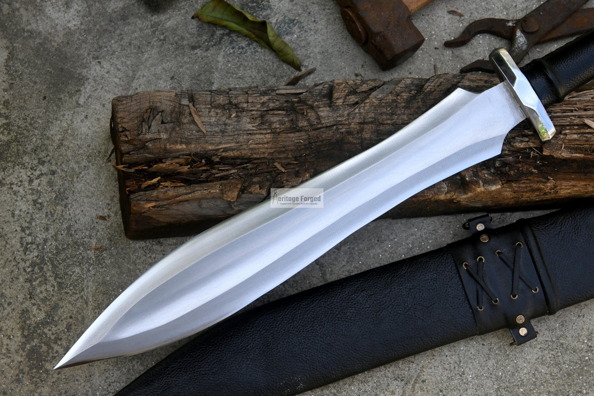 SHORT GLADIUS SWORD/16 inches Long Blade hand forged Sword/Leaf spring of truck/Rosewood Handle/Sharpen/Tempered/Ready to use/knife/knives