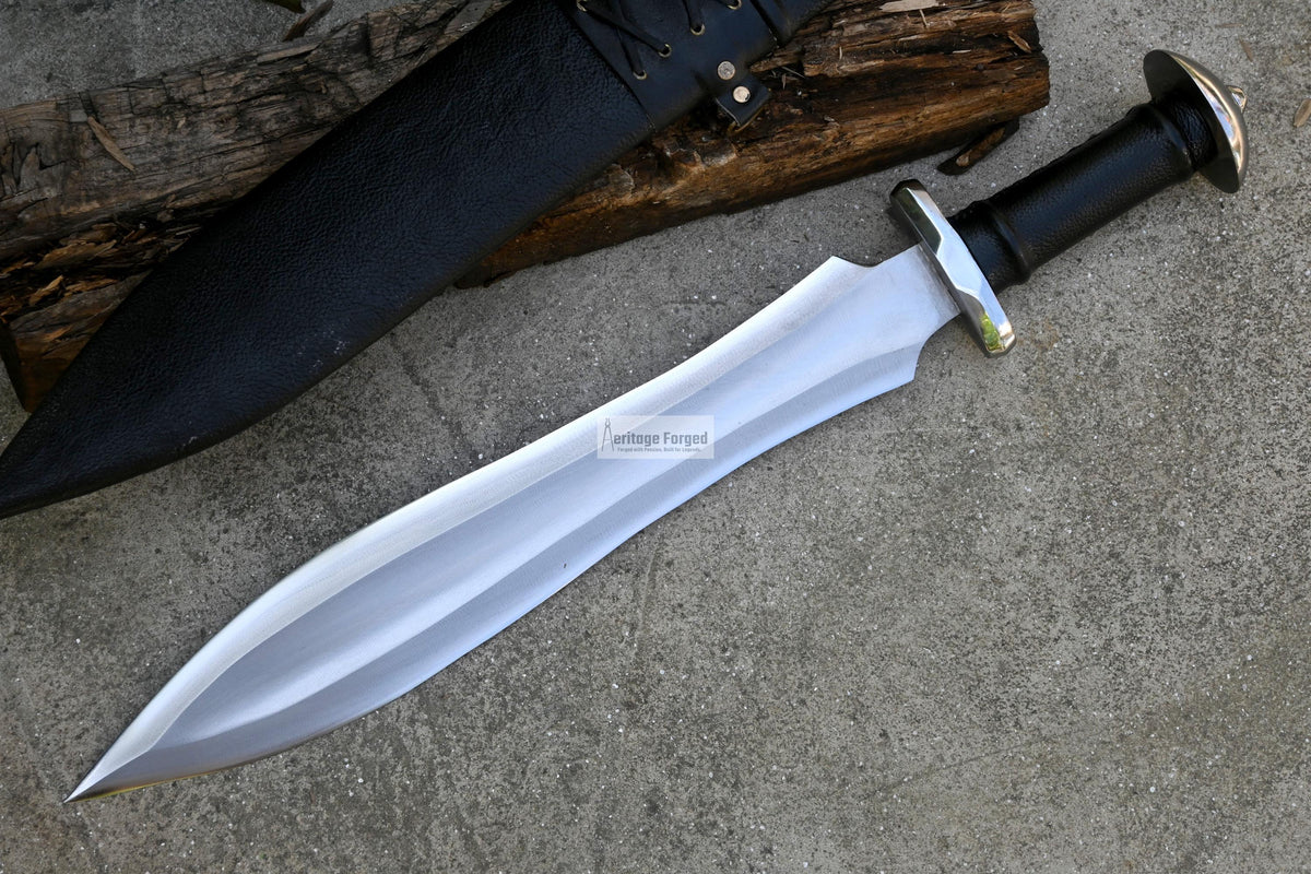 SHORT GLADIUS SWORD/16 inches Long Blade hand forged Sword/Leaf spring of truck/Rosewood Handle/Sharpen/Tempered/Ready to use/knife/knives