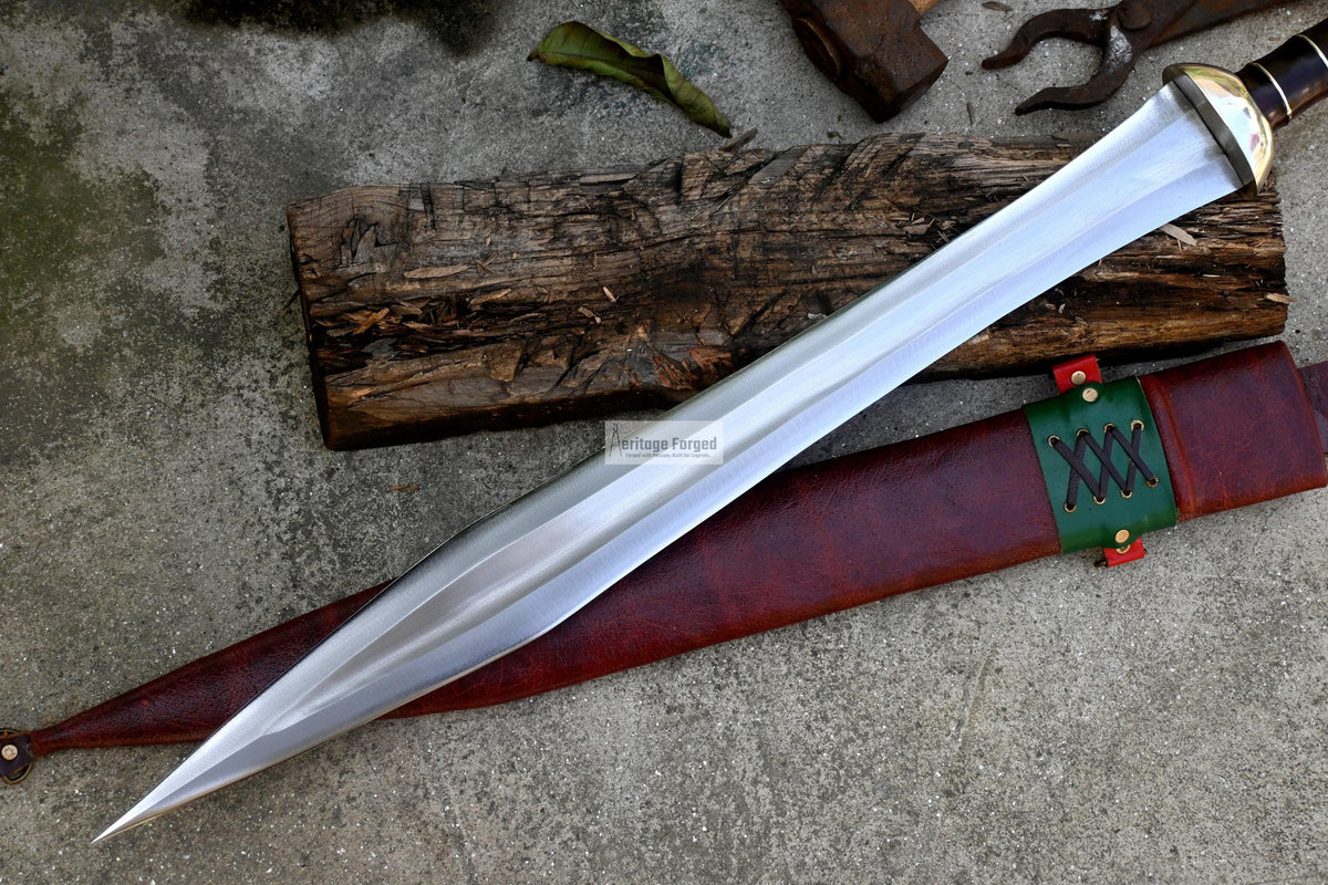 GLADIUS SWORD /22 inches long Blade Hand Forged Sword/ Gladius Machete/Handmade from Leaf spring of Truck-Balance water tempered/Sharp