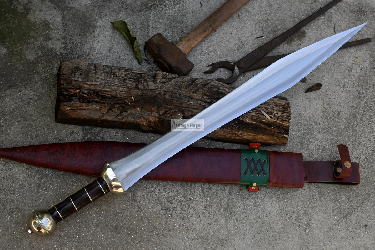 GLADIUS SWORD /22 inches long Blade Hand Forged Sword/ Gladius Machete/Handmade from Leaf spring of Truck-Balance water tempered/Sharp