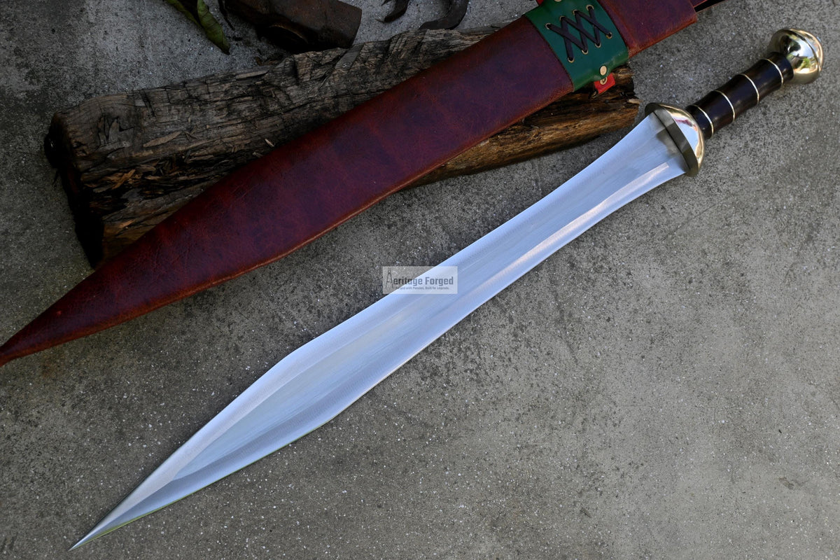 GLADIUS SWORD /22 inches long Blade Hand Forged Sword/ Gladius Machete/Handmade from Leaf spring of Truck-Balance water tempered/Sharp