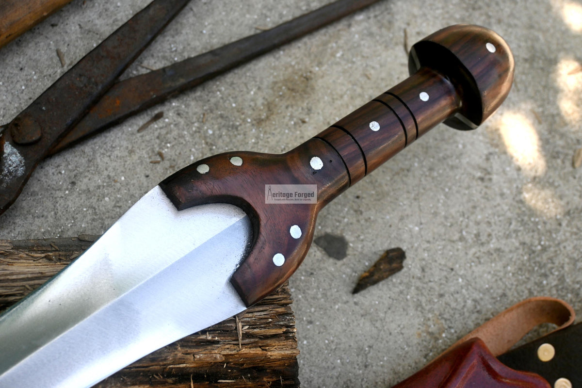 BRONZE AGE SWORD/25 inches Long Blade hand forged Sword/Leaf spring of truck/Rosewood Handle/Sharpen/Tempered/Ready to use/knife/knives
