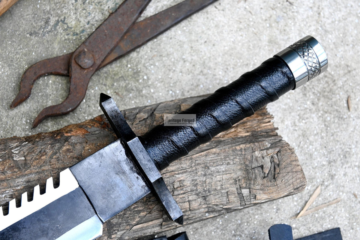 RAMBO PART II / Rambo first Blood knife/ Hand forged knife/Made from leaf spring/ Tempered/ Sharpen/Ready to use /Movie knife /hunting