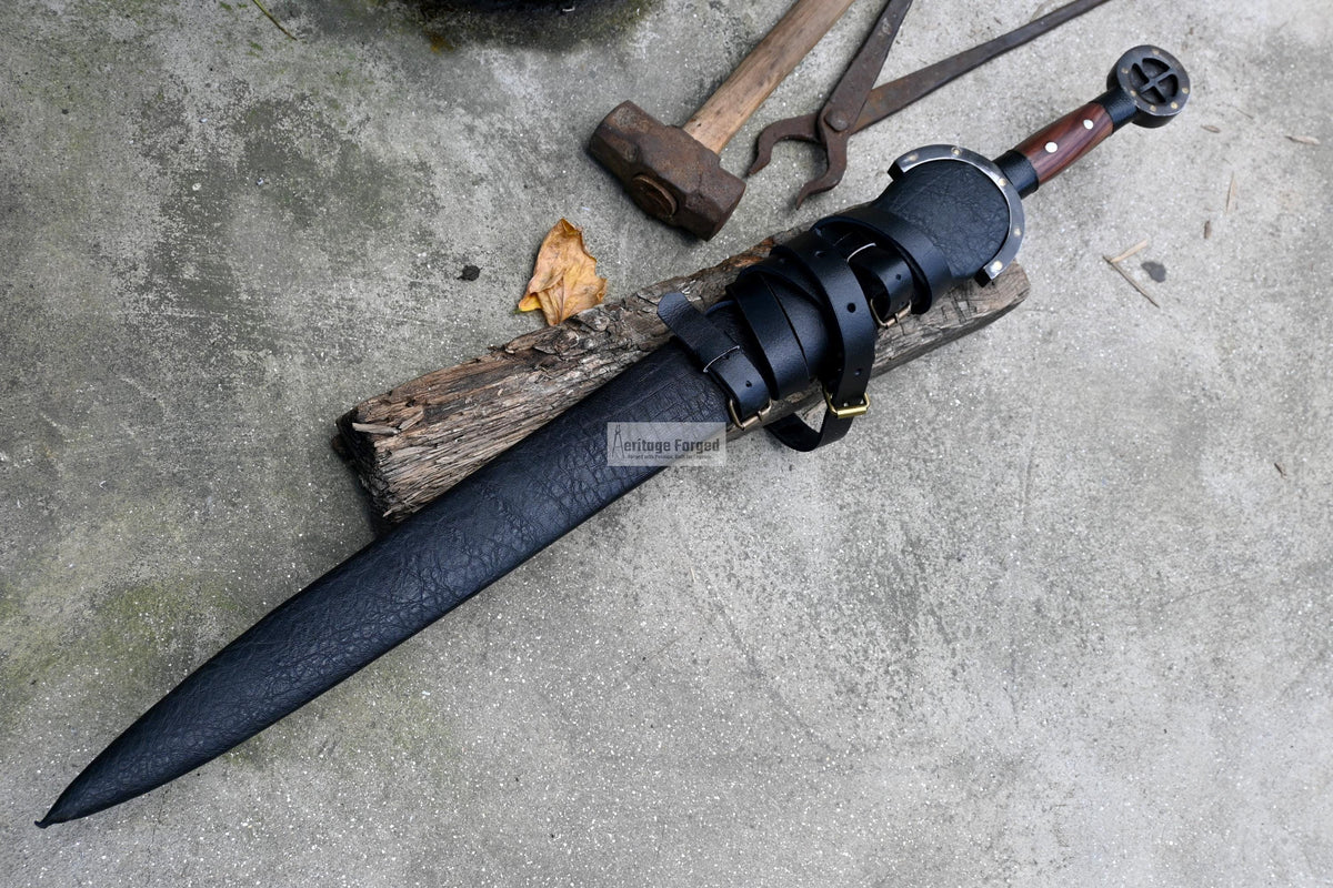 GREEK XIPHOS/ 24 inches Long Blade hand forged historical Sword/Leaf spring of truck/Wooden Handle/Custom forged sword