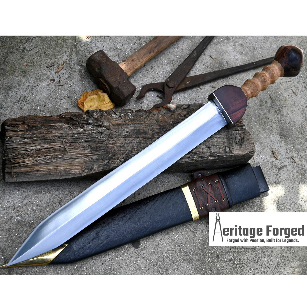 GLADIUS SWORD /20 inches long Blade Hand Forged Sword/ Gladius Machete/Handmade from Leaf spring of Truck-Balance water tempered/Sharp