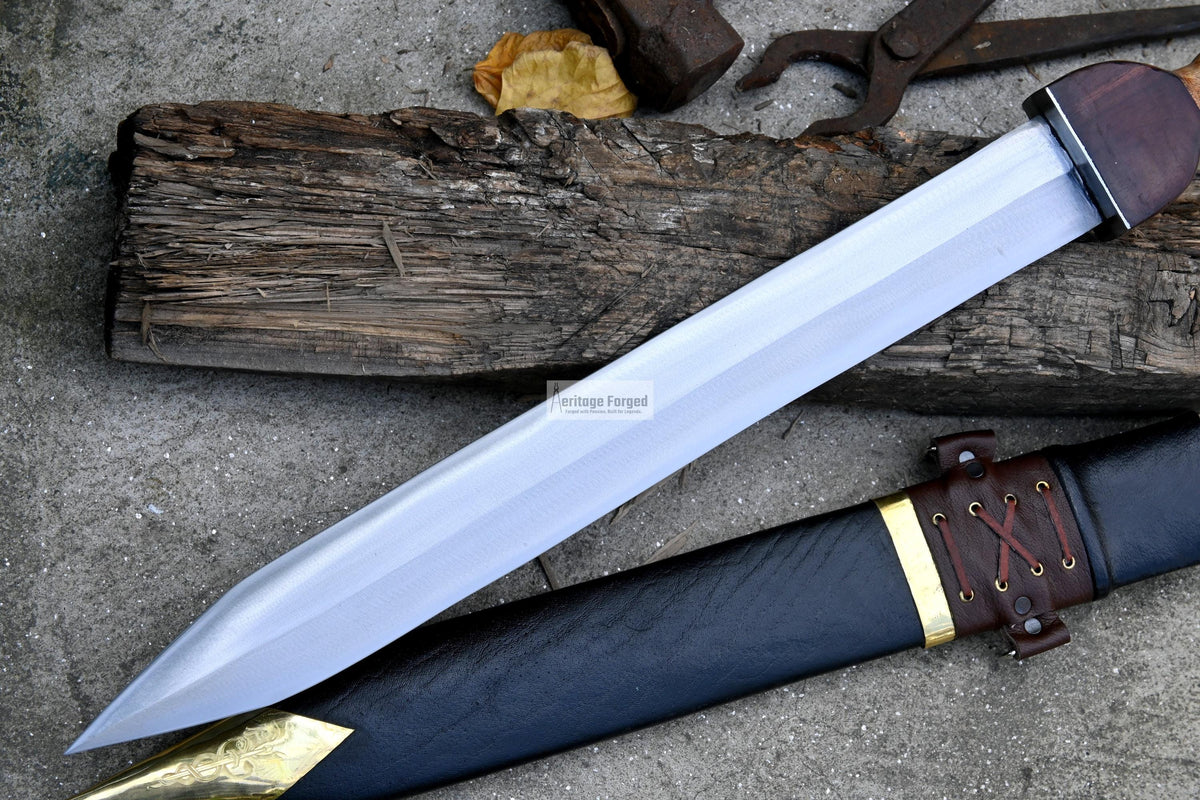 GLADIUS SWORD /20 inches long Blade Hand Forged Sword/ Gladius Machete/Handmade from Leaf spring of Truck-Balance water tempered/Sharp