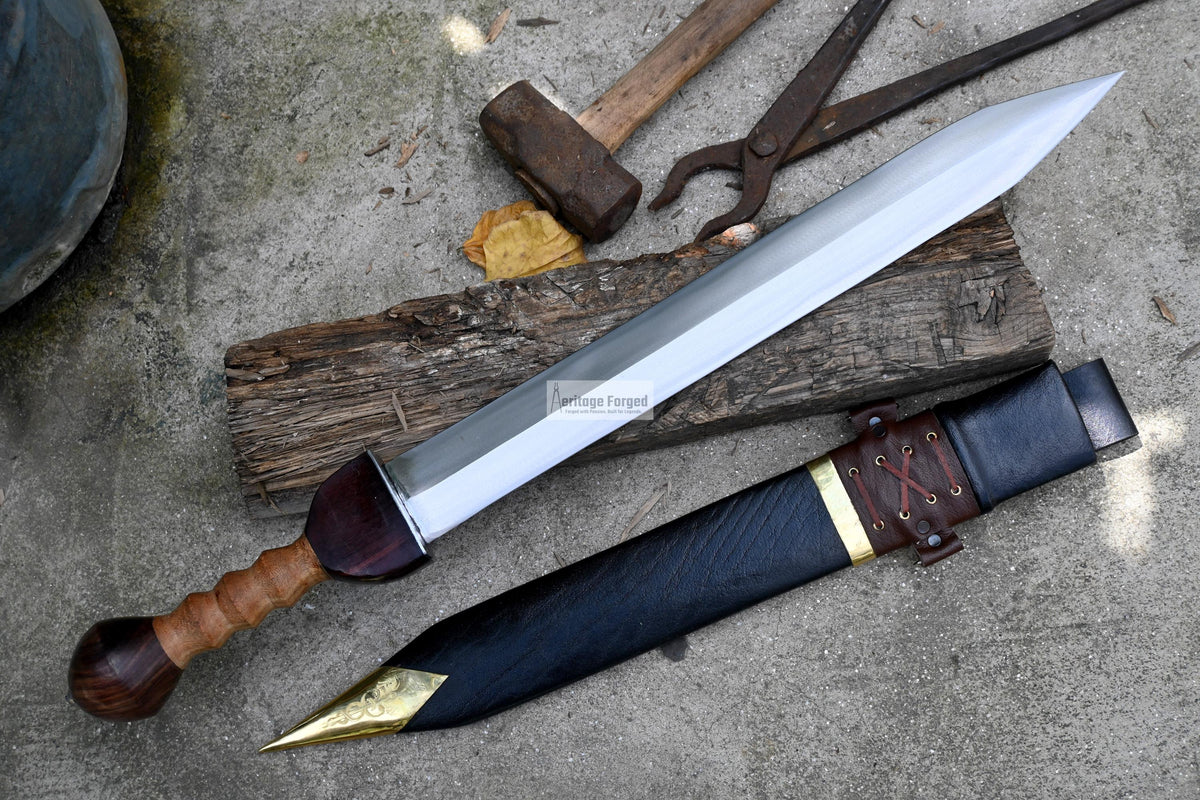 GLADIUS SWORD /20 inches long Blade Hand Forged Sword/ Gladius Machete/Handmade from Leaf spring of Truck-Balance water tempered/Sharp