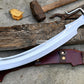 KHOPESH MACHETE/ 19 inches Long Blade hand forged Egyptian  khopesh sword /Leaf spring of truck /Sharpen/Tempered/Ready to use/knife/knives
