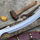 KHOPESH MACHETE/ 19 inches Long Blade hand forged Egyptian  khopesh sword /Leaf spring of truck /Sharpen/Tempered/Ready to use/knife/knives