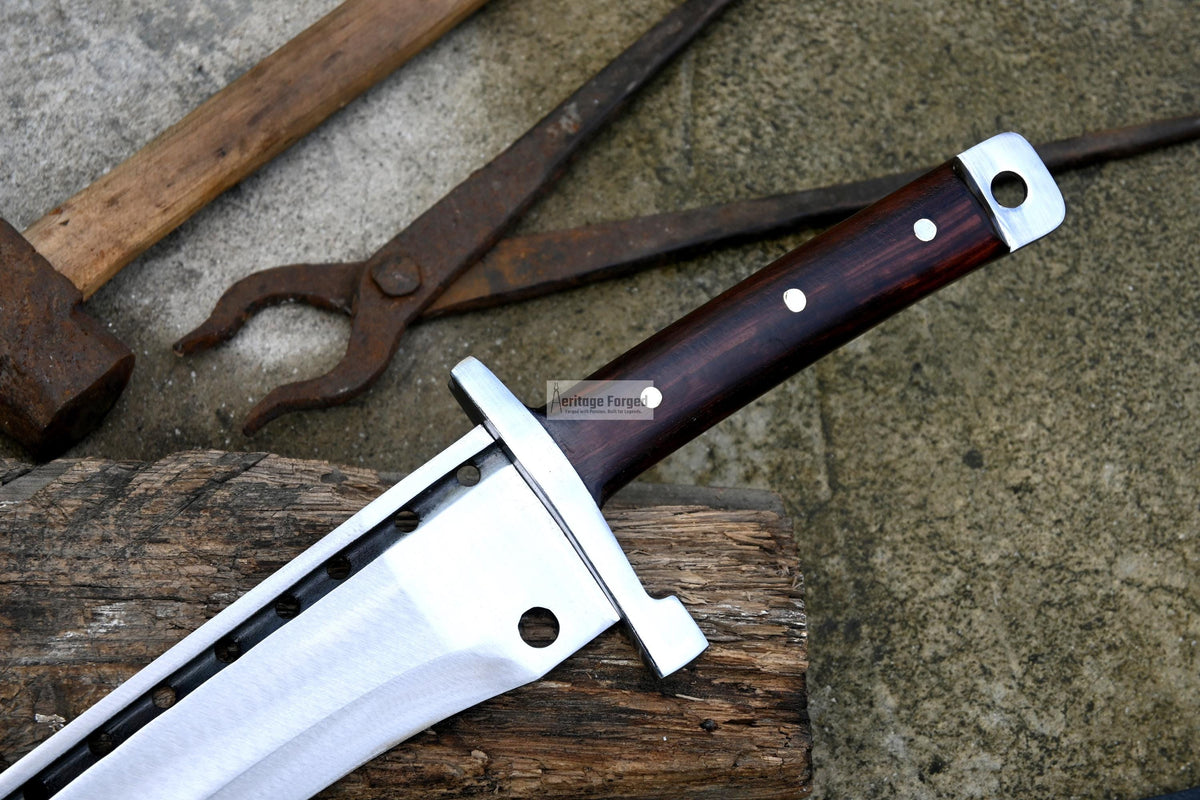 JUNGLE MACHETE / Large Jungle Clever/19 inches Long Blade Heavy duties machete/ Full tang/ Leaf spring of truck/ Tempered/Sharpen/Working