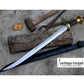 DRAGON TOOTH SWORD/20 inches Long Blade hand forged Sword/Leaf spring of truck/Rosewood Handle/Sharpen/Tempered/Ready to use/knife/knives