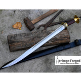 DRAGON TOOTH SWORD/20 inches Long Blade hand forged Sword/Leaf spring of truck/Rosewood Handle/Sharpen/Tempered/Ready to use/knife/knives