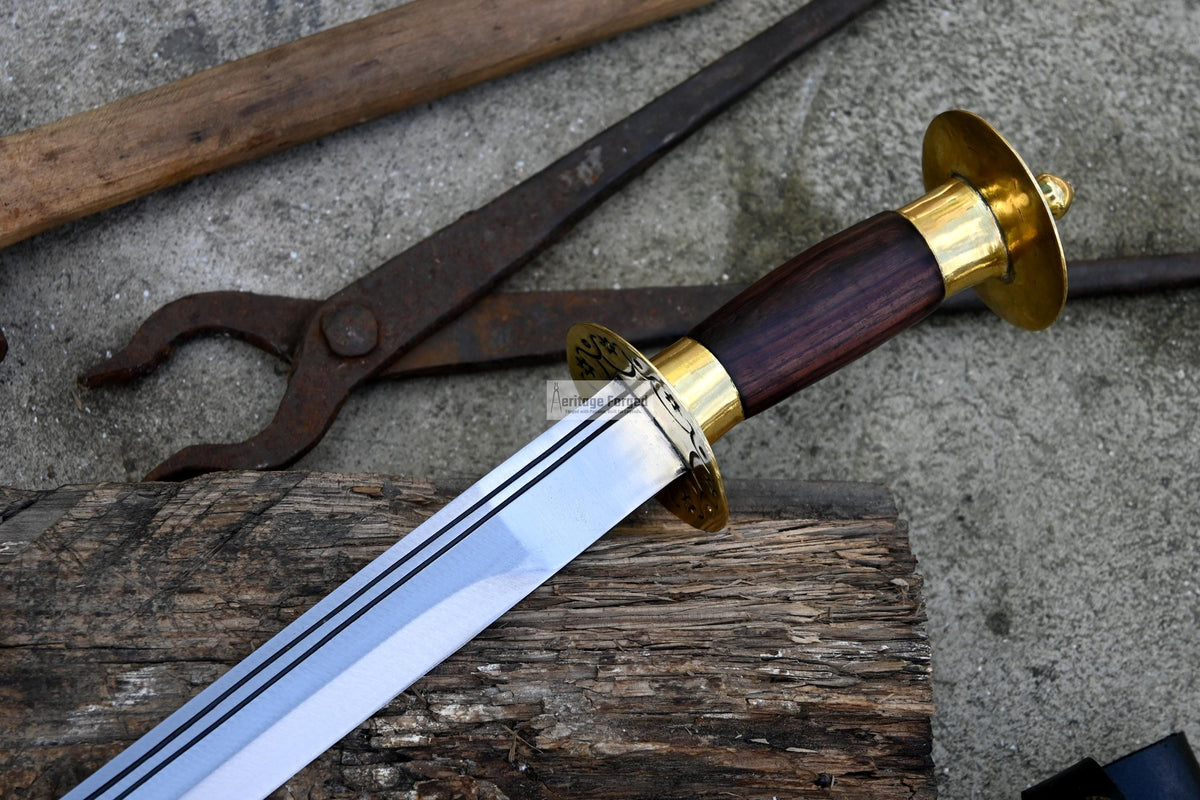 DRAGON TOOTH SWORD/20 inches Long Blade hand forged Sword/Leaf spring of truck/Rosewood Handle/Sharpen/Tempered/Ready to use/knife/knives
