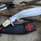 CHIRRA KHUKURI / Large kukri Machete/ 12 inches Long Blade Heavy duties machete/ Full tang/ Leaf spring of truck/ Tempered/Sharpen/Working