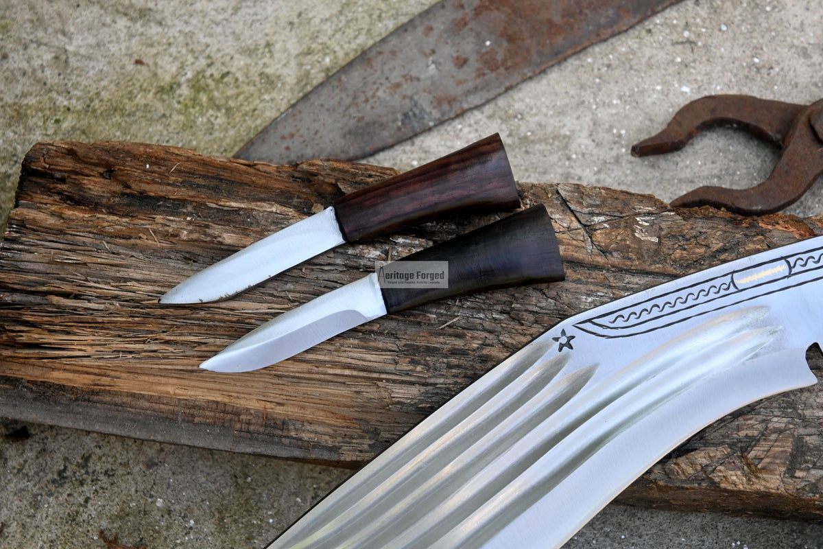 CHIRRA KHUKURI / Large kukri Machete/ 12 inches Long Blade Heavy duties machete/ Full tang/ Leaf spring of truck/ Tempered/Sharpen/Working