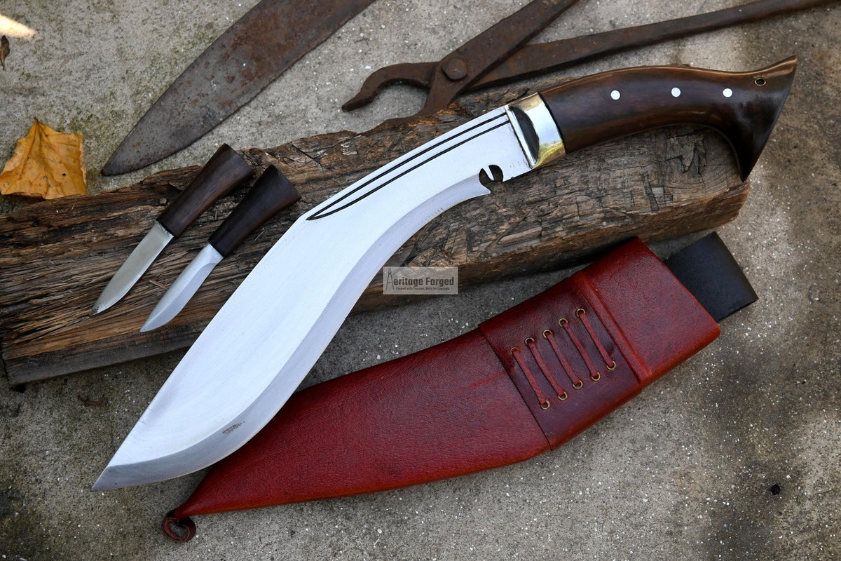 HISTORICAL KHUKURI / kukri Machete/ 12 inches Long Blade Heavy duties machete/ Full tang/ Leaf spring of truck/ Tempered/Sharpen/Working