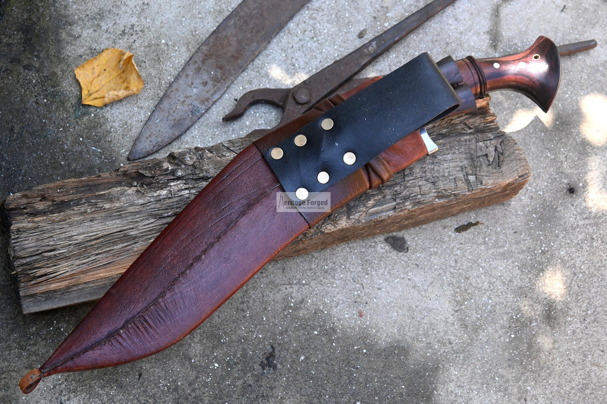 SPECIAL KHUKURI / Large kukri Machete/ 14 inches Long Blade Heavy machete/ Full tang/ Leaf spring of truck/ Tempered/Sharpen/Working