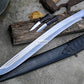 KHUKURI SWORD/ Large kukri Machete/ 21 inches Long Blade Heavy machete/ Full tang/ Leaf spring of truck/ Tempered/Sharpen/Working