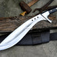 KUKRI MACHETE / Large Jungle Machete/ 16 inches Long Blade Heavy duties machete/ Full tang/ Leaf spring of truck/ Tempered/Sharpen/Working