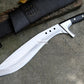 KUKRI MACHETE / Large Jungle Machete/ 16 inches Long Blade Heavy duties machete/ Full tang/ Leaf spring of truck/ Tempered/Sharpen/Working