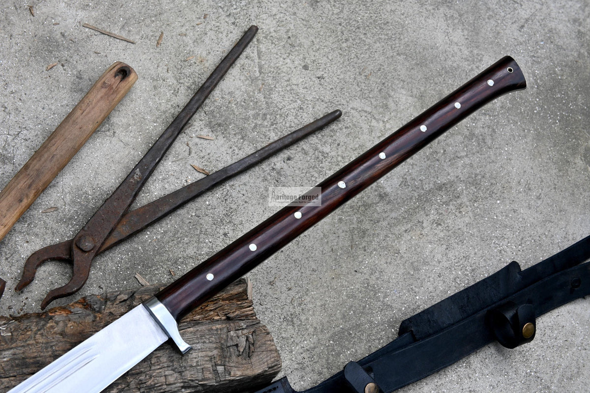 DAO MACHETE / Large Jungle Machete/20 inches Long Blade Heavy duties machete/ Long Handle/ Leaf spring of truck/ Tempered/Sharpen/Working