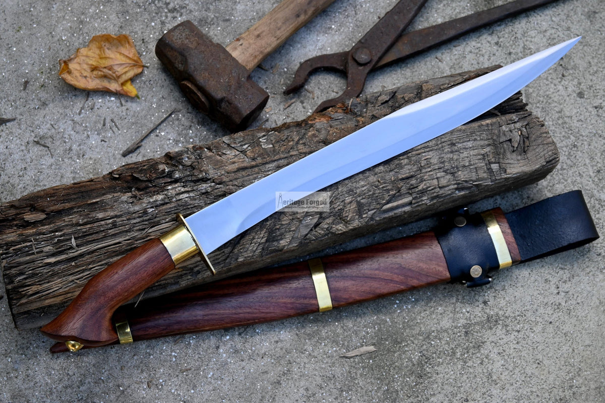 ESPADA KNIFE /15 inches long Blade Hand Forged Filipino Sword/ Machete/Handmade from Leaf spring of Truck-Balance water tempered/Sharp
