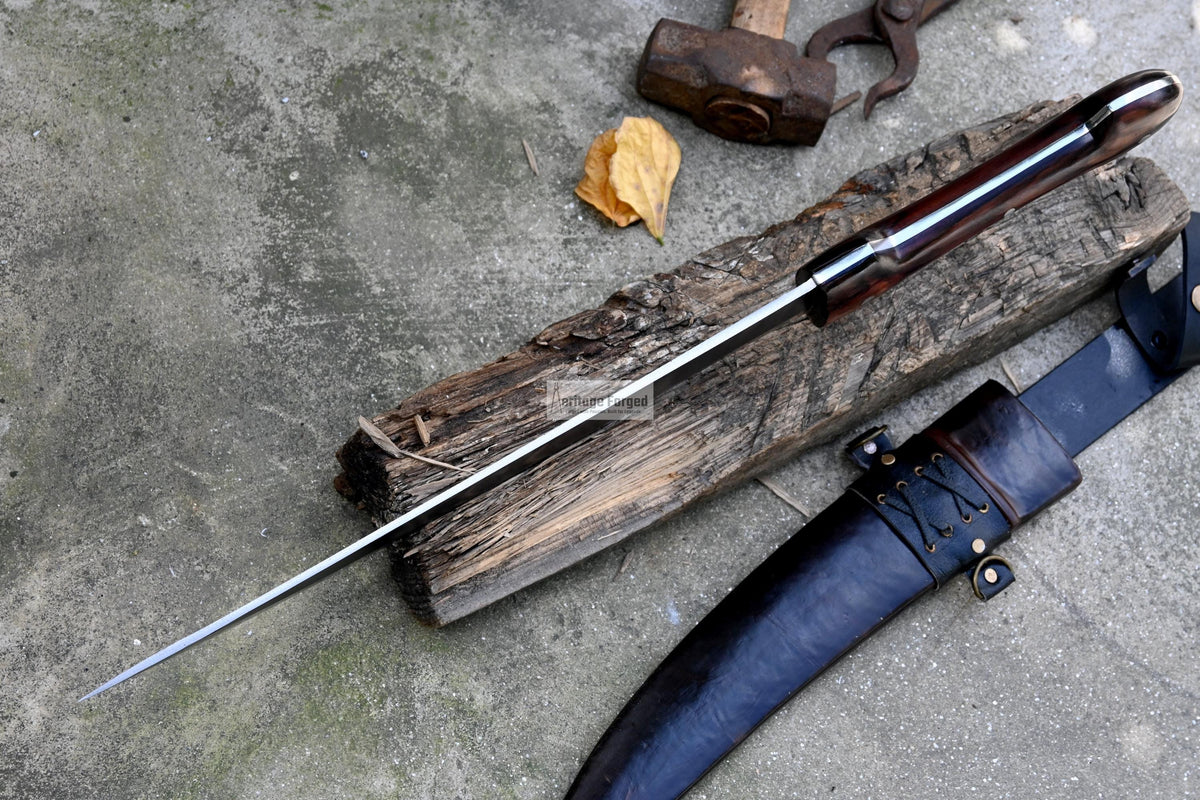 YEMENI JAMBIA KNIFE / 15 inches long Blade exotic knife / Hand forged knife / Made from Leaf spring of truck / Tempered / Sharpen