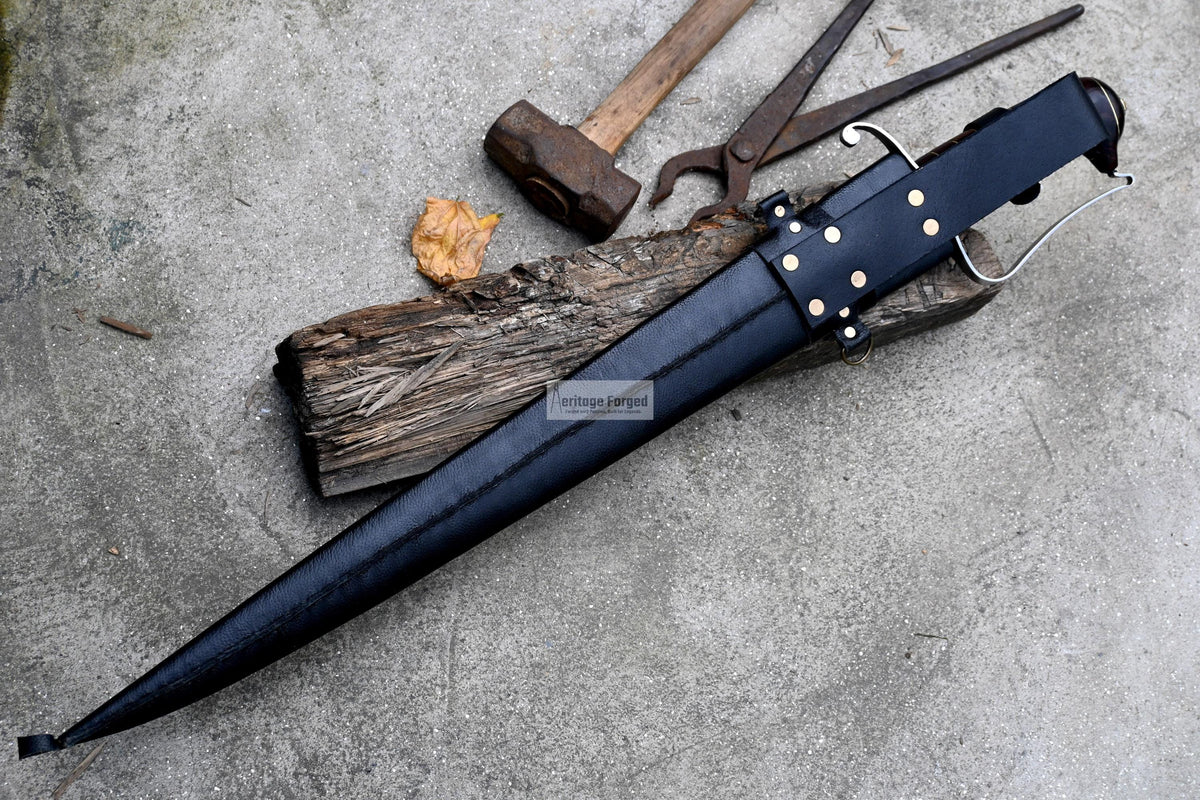 KHYBER SWORD/historical Afghan sword /22 inches Long Blade machete/ Full tang/ Leaf spring of truck/ Tempered/Sharpen/Working/sword