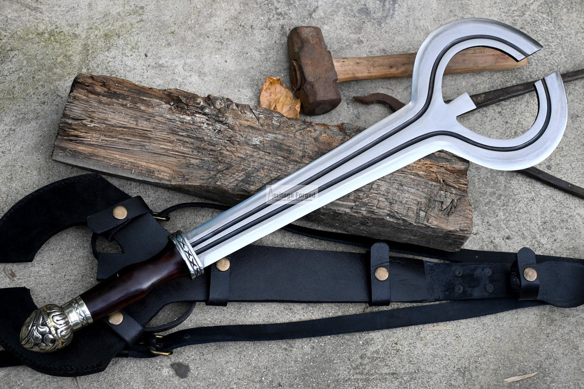 NGULU SWORD/ Double Blade ceremonial ngulu sword/ 18 inches Long Blade hand forged historical Sword/African sword/Wooden Handle