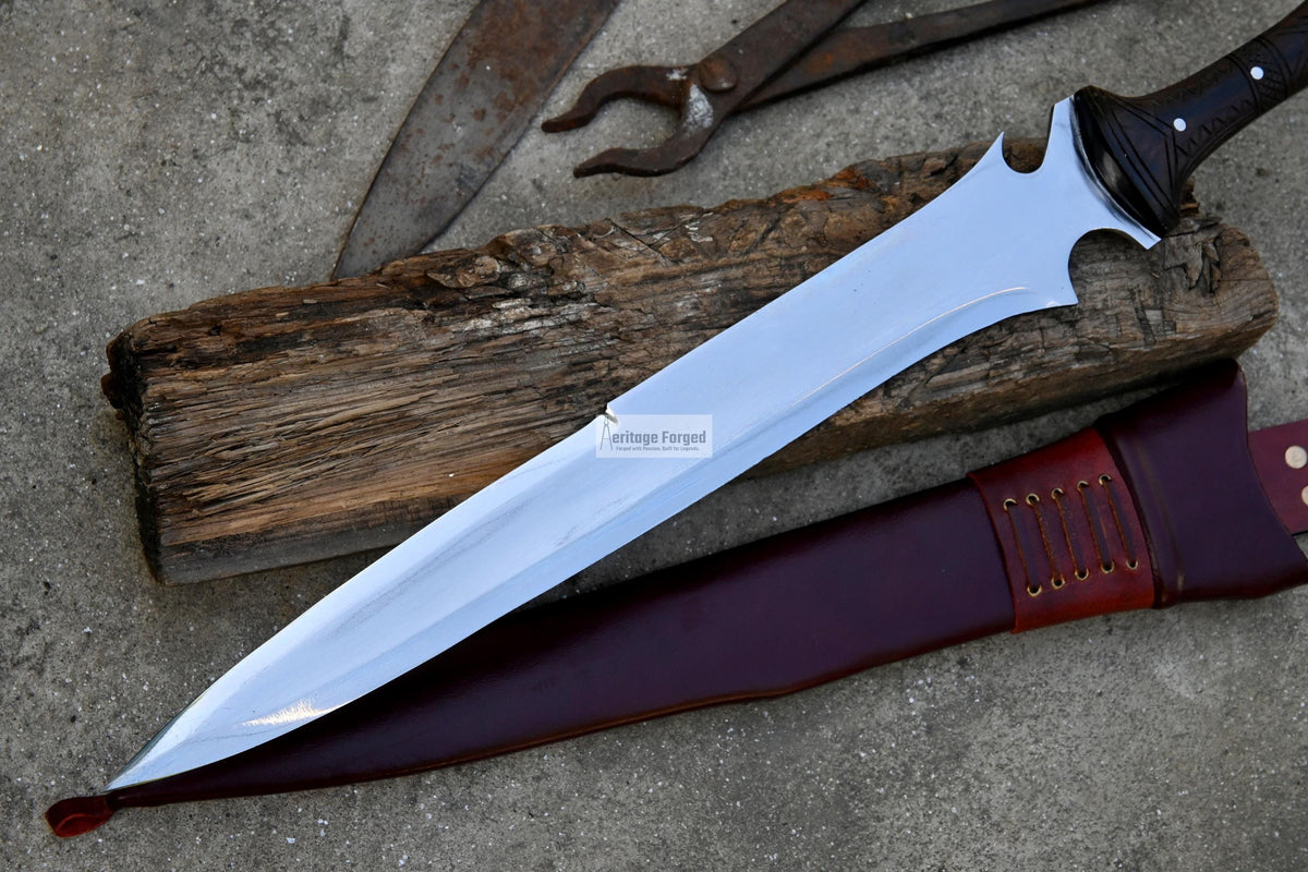 KRAUSER MACHETE/18 inches long Blade handmade DAGGER/ Real working machete/ Movie knife/Best for Heavy duties/Carbon steel/Sharp