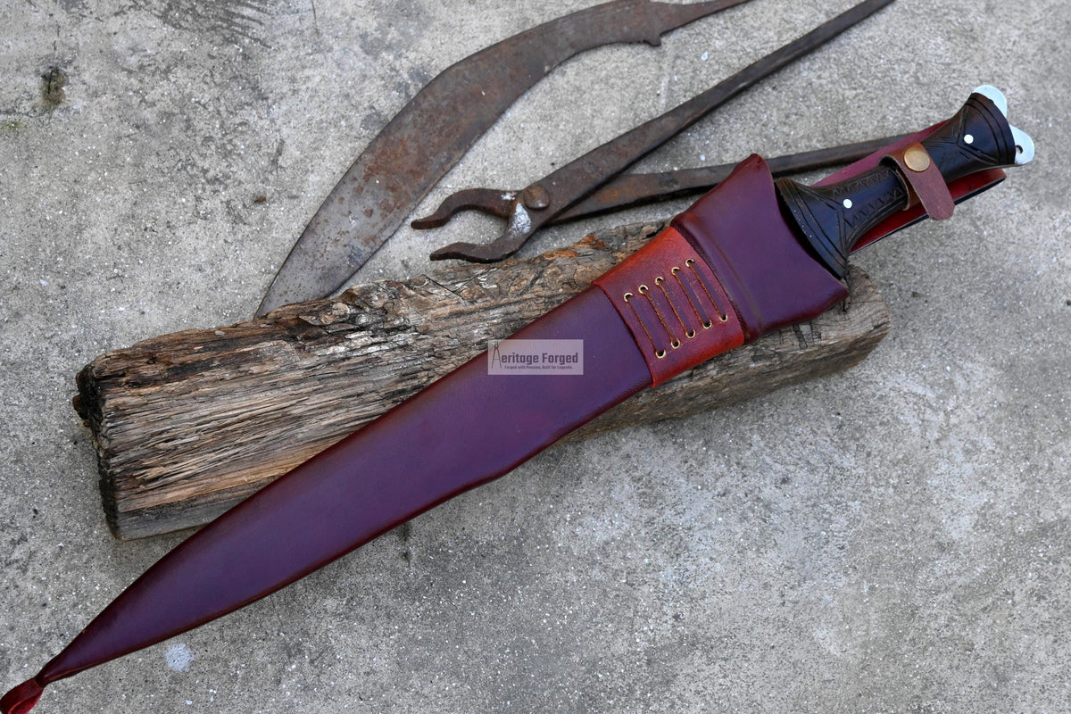 KRAUSER MACHETE/18 inches long Blade handmade DAGGER/ Real working machete/ Movie knife/Best for Heavy duties/Carbon steel/Sharp