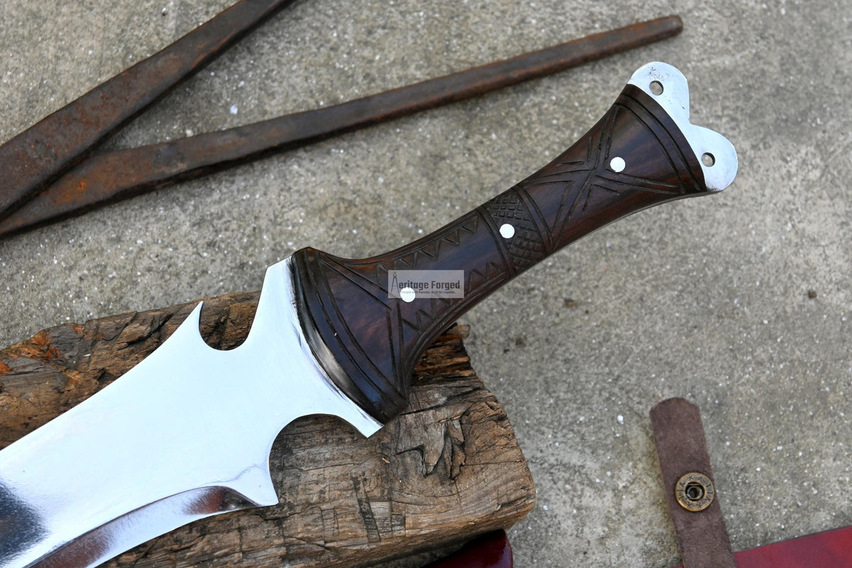 KRAUSER MACHETE/18 inches long Blade handmade DAGGER/ Real working machete/ Movie knife/Best for Heavy duties/Carbon steel/Sharp