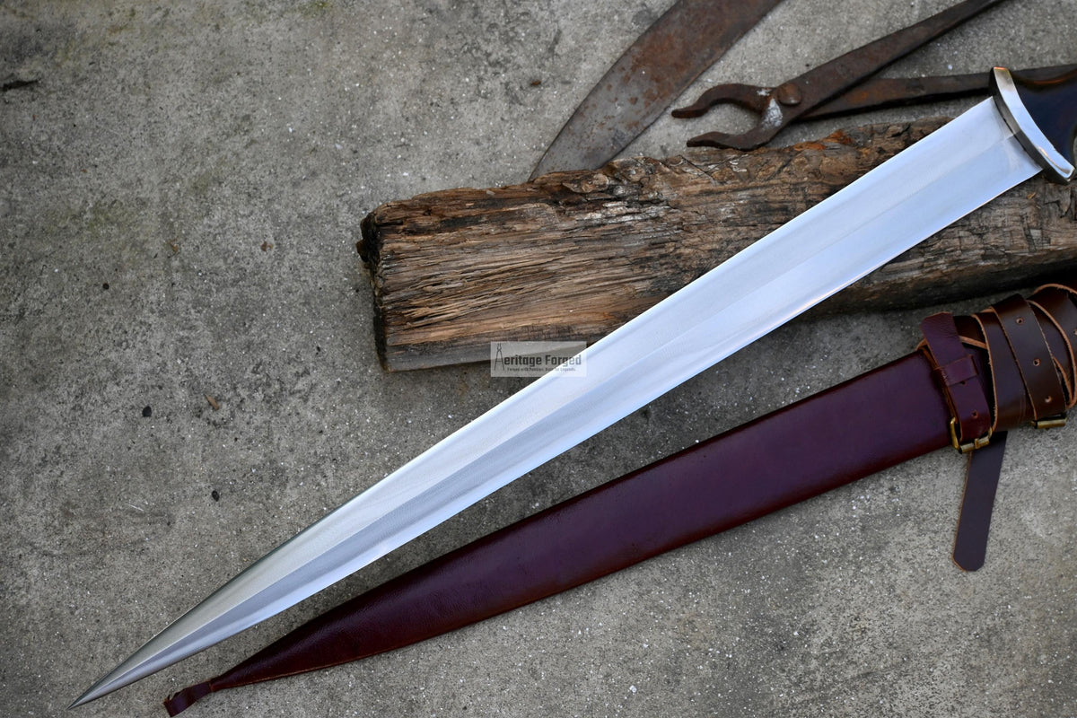 DEGEN SWORD/24 inches Long Blade hand forged Sword/Leaf spring of truck/Rosewood Handle/ Medieval/Tempered/Ready to use/knife/knives