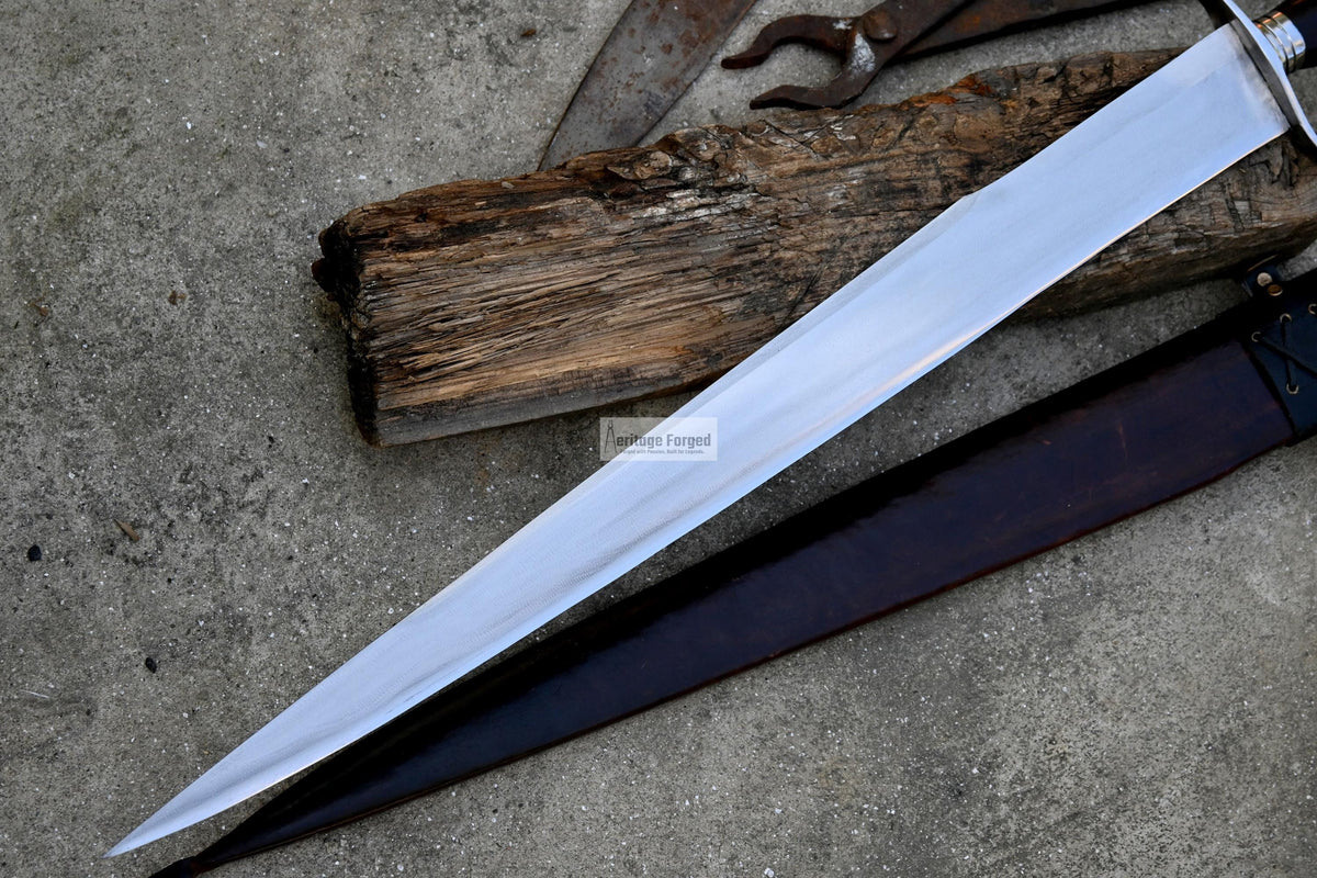 KHYBER SWORD/historical Afghan sword /22 inches Long Blade machete/ Full tang/ Leaf spring of truck/ Tempered/Sharpen/Working/sword