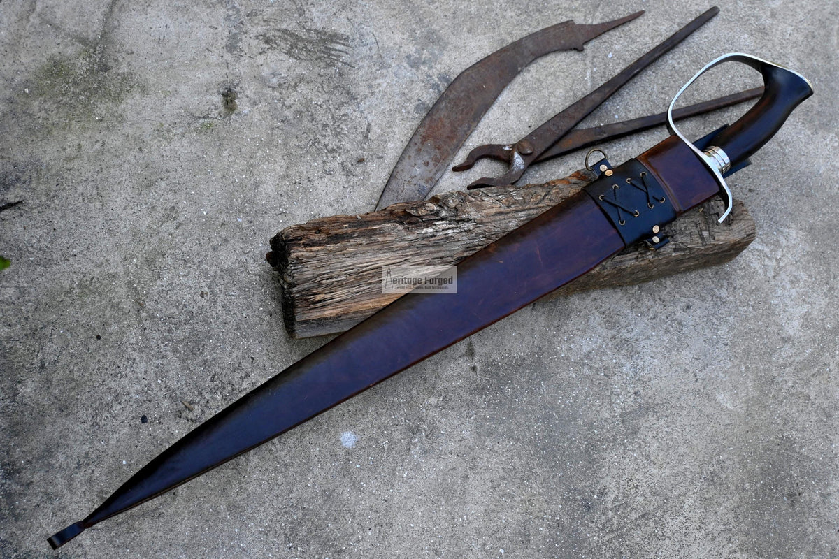 KHYBER SWORD/historical Afghan sword /22 inches Long Blade machete/ Full tang/ Leaf spring of truck/ Tempered/Sharpen/Working/sword