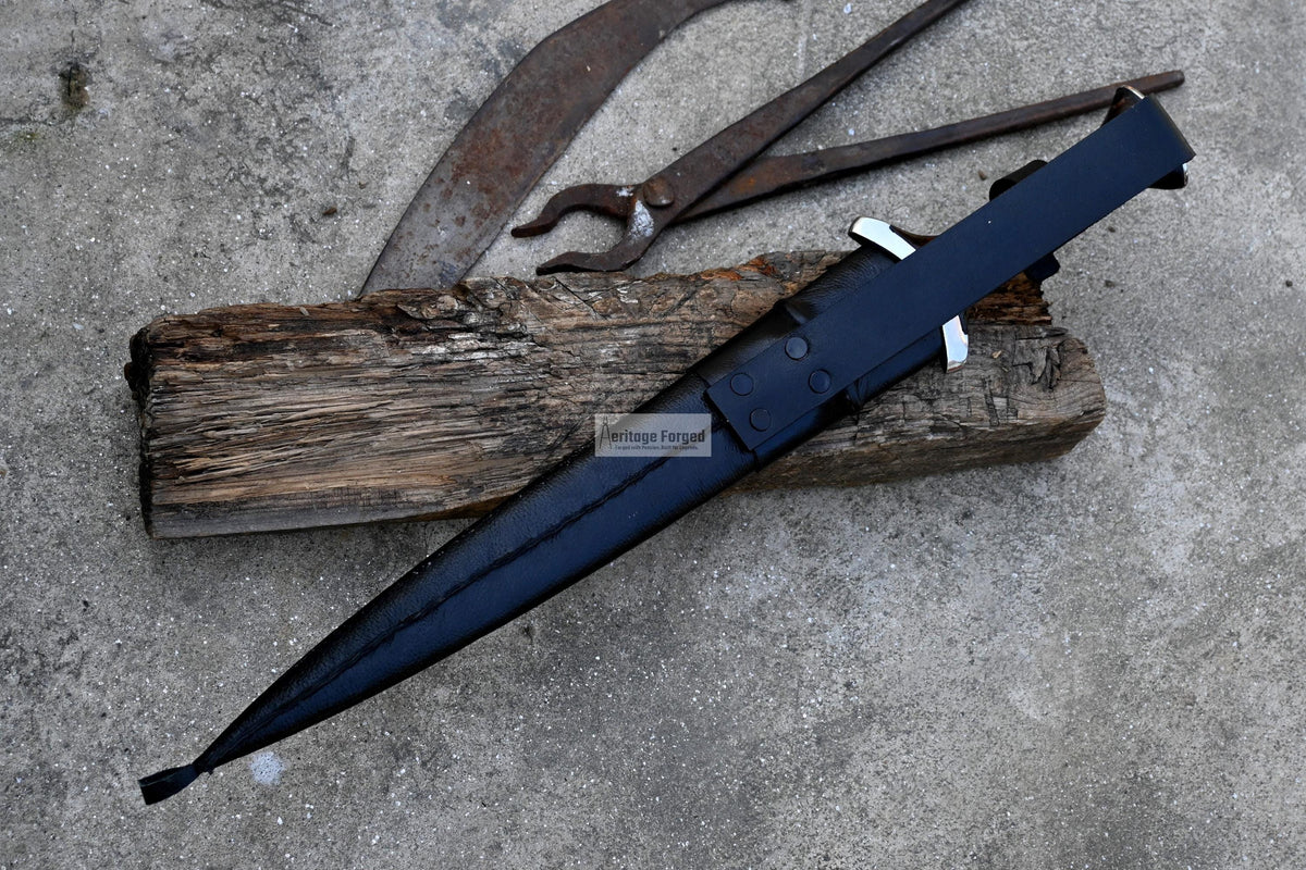 DEGEN DAGGER/15 inches Long Blade hand forged Dagger/Leaf spring of truck/Rosewood Handle/Sharpen/Tempered/Ready to use/knife/knives