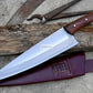 CHEF KNIFE / 13 inches long Blade / Hand forged hunting knife / jungle chef knife / Tempered / Sharpen/ Ready to use