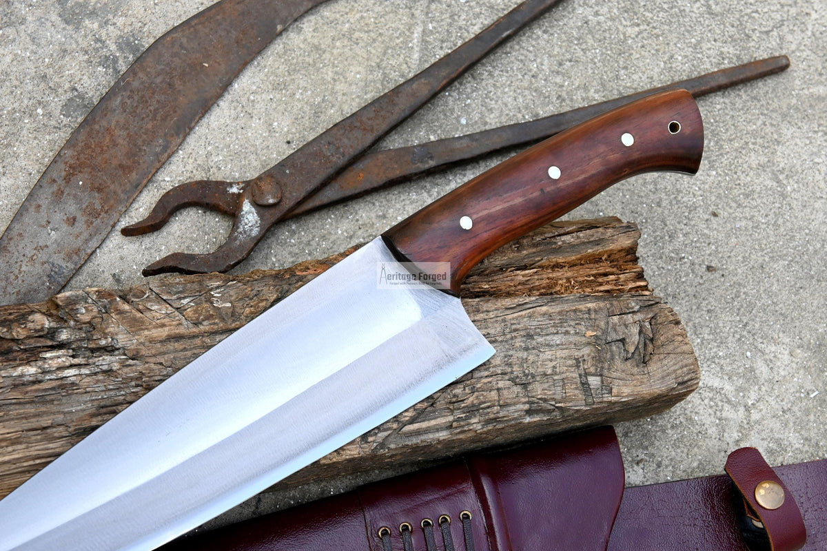 CHEF KNIFE / 13 inches long Blade / Hand forged hunting knife / jungle chef knife / Tempered / Sharpen/ Ready to use