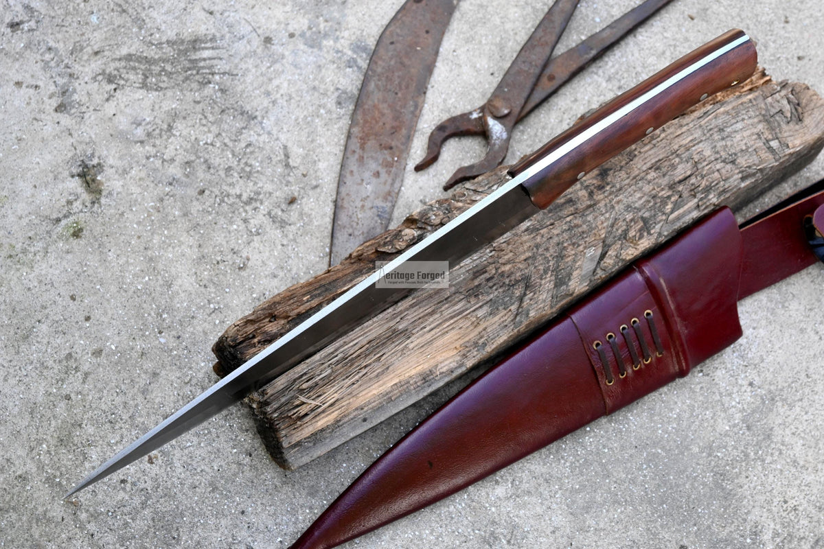 CHEF KNIFE / 13 inches long Blade / Hand forged hunting knife / jungle chef knife / Tempered / Sharpen/ Ready to use